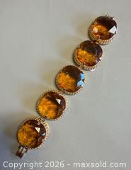 MaxSold Auction: Vintage Chunky Gold Tone Amber Glass Bracelet - Toronto (Ontario, Canada) PARTNER MANAGED Reseller Online Auction - Queen Street West
