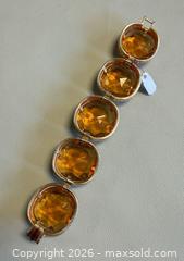 MaxSold Auction: Vintage Chunky Gold Tone Amber Glass Bracelet - Toronto (Ontario, Canada) PARTNER MANAGED Reseller Online Auction - Queen Street West