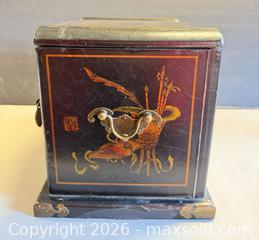 MaxSold Auction: Vintage COLLECTIBLE Asian Wooden Jewelry Box With Mirror  - Toronto (Ontario, Canada) PARTNER MANAGED Reseller Online Auction - Queen Street West