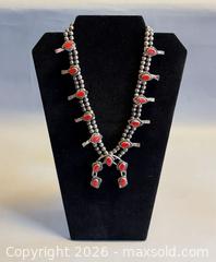 MaxSold Auction: Vintage Indigenous American Red Coral Squash Blossom Necklace - Toronto (Ontario, Canada) PARTNER MANAGED Reseller Online Auction - Queen Street West