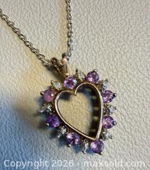 MaxSold Auction: Vintage Italian 925 Silver Amethyst Heart Pendant Necklace - Marked  - Toronto (Ontario, Canada) PARTNER MANAGED Reseller Online Auction - Queen Street West