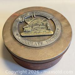 MaxSold Auction: Vintage RARE Rocky Mountain Aspen Chocolate Factory Tin Decorated with Brass & Pewter - Toronto (Ontario, Canada) PARTNER MANAGED Reseller Online Auction - Queen Street West