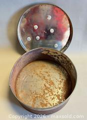 MaxSold Auction: Vintage RARE Rocky Mountain Aspen Chocolate Factory Tin Decorated with Brass & Pewter - Toronto (Ontario, Canada) PARTNER MANAGED Reseller Online Auction - Queen Street West