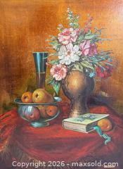 MaxSold Auction: Vintage Signed Framed Still Life Oil Painting on Board By Oskar Knapp (1944 - 1987 Austrian) - Toronto (Ontario, Canada) PARTNER MANAGED Reseller Online Auction - Queen Street West