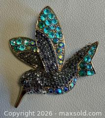 MaxSold Auction: Vintage Signed Liz Claiborne Rhinestone Hummingbird Brooch - Toronto (Ontario, Canada) PARTNER MANAGED Reseller Online Auction - Queen Street West