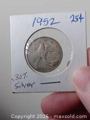 MaxSold Auction: 1952 Circlulated Canadian Quarter  80% Silver - Brantford (Ontario, Canada) SELLER MANAGED Reseller Online Auction - West Street (CONDO)