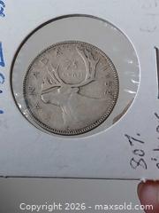 MaxSold Auction: 1952 Circlulated Canadian Quarter  80% Silver - Brantford (Ontario, Canada) SELLER MANAGED Reseller Online Auction - West Street (CONDO)