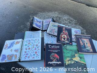 MaxSold Auction: Assorted Tattoo Flash Books, Catalogs & Loose Design Sheets  -ebn - Maple Ridge (British Columbia, Canada) PARTNER MANAGED Estate Sale Online Auction - 203 Street