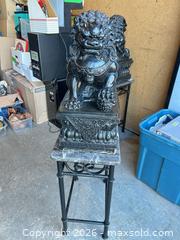 MaxSold Auction: Large Black Marble Fu Dog / Chinese Guardian Lion Sculpture, 18 in -ebn - Maple Ridge (British Columbia, Canada) PARTNER MANAGED Estate Sale Online Auction - 203 Street