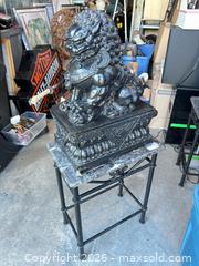 MaxSold Auction: Large Black Marble Fu Dog / Chinese Guardian Lion Sculpture, 18 in -ebn - Maple Ridge (British Columbia, Canada) PARTNER MANAGED Estate Sale Online Auction - 203 Street