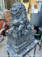 MaxSold Auction: Large Black Marble Fu Dog / Chinese Guardian Lion Sculpture, 18 in -ebn - Maple Ridge (British Columbia, Canada) PARTNER MANAGED Estate Sale Online Auction - 203 Street