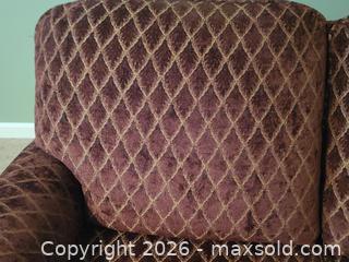 MaxSold Auction: Burgundy Velvet 2-Seat Traditional Sofa -ss - Maple Ridge (British Columbia, Canada) PARTNER MANAGED Estate Sale Online Auction - 203 Street