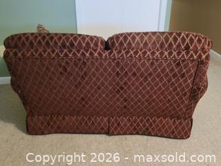 MaxSold Auction: Burgundy Velvet 2-Seat Traditional Sofa -ss - Maple Ridge (British Columbia, Canada) PARTNER MANAGED Estate Sale Online Auction - 203 Street