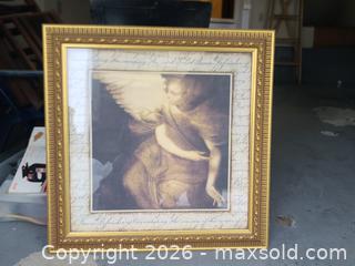 MaxSold Auction: Gold Framed Angel Religious Wall Art Print, approx. 24 x 24 -ss - Maple Ridge (British Columbia, Canada) PARTNER MANAGED Estate Sale Online Auction - 203 Street