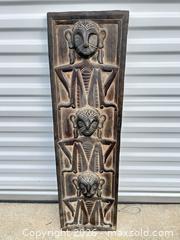 MaxSold Auction: Hand-Carved Tribal Wood Wall Panel 48 x 12 in -ebn - Maple Ridge (British Columbia, Canada) PARTNER MANAGED Estate Sale Online Auction - 203 Street