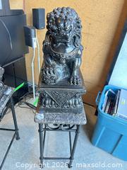 MaxSold Auction: Large Black Marble Fu Dog / Chinese Guardian Lion Sculpture, 18 in -ebn - Maple Ridge (British Columbia, Canada) PARTNER MANAGED Estate Sale Online Auction - 203 Street