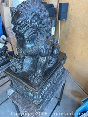 MaxSold Auction: Large Black Marble Fu Dog / Chinese Guardian Lion Sculpture, 18 in -ebn - Maple Ridge (British Columbia, Canada) PARTNER MANAGED Estate Sale Online Auction - 203 Street