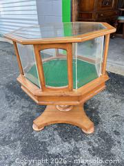 MaxSold Auction: Octagonal Glass-Top Display Case End Table, Honey Oak -dc - Maple Ridge (British Columbia, Canada) PARTNER MANAGED Estate Sale Online Auction - 203 Street