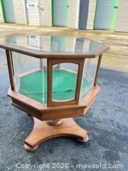 MaxSold Auction: Octagonal Glass-Top Display Case End Table, Honey Oak -dc - Maple Ridge (British Columbia, Canada) PARTNER MANAGED Estate Sale Online Auction - 203 Street
