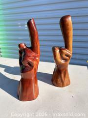MaxSold Auction: Pair of Folk Art Wood Carvings, 8–10 in, Brown - Maple Ridge (British Columbia, Canada) PARTNER MANAGED Estate Sale Online Auction - 203 Street
