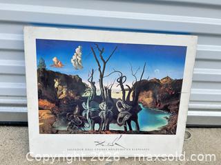 MaxSold Auction: Salvador Dali reproduction poster — Cygnes Réfléchis en Élphants -ebn - Maple Ridge (British Columbia, Canada) PARTNER MANAGED Estate Sale Online Auction - 203 Street