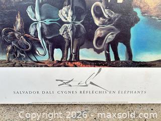 MaxSold Auction: Salvador Dali reproduction poster — Cygnes Réfléchis en Élphants -ebn - Maple Ridge (British Columbia, Canada) PARTNER MANAGED Estate Sale Online Auction - 203 Street