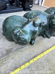 MaxSold Auction: Large Carved Stone Hippo Sculpture, Zimbabwe, Signed, Serpentine -ebn - Maple Ridge (British Columbia, Canada) PARTNER MANAGED Estate Sale Online Auction - 203 Street
