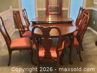 MaxSold Auction: Solid Wood Dining Table with 6 Matching Chairs, Dark Brown Cherry -ss - Maple Ridge (British Columbia, Canada) PARTNER MANAGED Estate Sale Online Auction - 203 Street