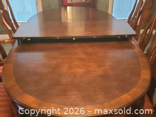 MaxSold Auction: Solid Wood Dining Table with 6 Matching Chairs, Dark Brown Cherry -ss - Maple Ridge (British Columbia, Canada) PARTNER MANAGED Estate Sale Online Auction - 203 Street