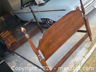 MaxSold Auction: Solid Wood Full/Double Bed Frame — Dark Brown, Traditional -ss - Maple Ridge (British Columbia, Canada) PARTNER MANAGED Estate Sale Online Auction - 203 Street