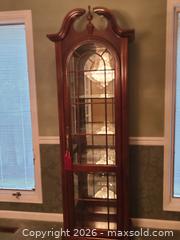 MaxSold Auction: Traditional Mahogany Stained Wood Curio Cabinet -ss - Maple Ridge (British Columbia, Canada) PARTNER MANAGED Estate Sale Online Auction - 203 Street