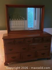 MaxSold Auction: Traditional Medium Brown Wood Veneer Dresser with Mirror - ss - Maple Ridge (British Columbia, Canada) PARTNER MANAGED Estate Sale Online Auction - 203 Street