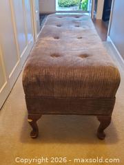 MaxSold Auction: Tufted Velvet Bench with Painted Wood Legs -ss - Maple Ridge (British Columbia, Canada) PARTNER MANAGED Estate Sale Online Auction - 203 Street