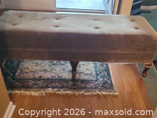 MaxSold Auction: Tufted Velvet Bench with Painted Wood Legs -ss - Maple Ridge (British Columbia, Canada) PARTNER MANAGED Estate Sale Online Auction - 203 Street