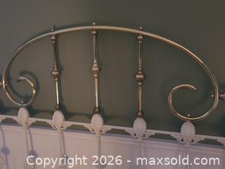 MaxSold Auction: Victorian Twin Metal Headboard with Brass & White Accents - ss - Maple Ridge (British Columbia, Canada) PARTNER MANAGED Estate Sale Online Auction - 203 Street
