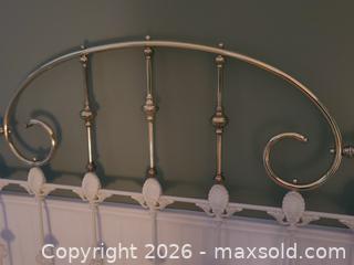 MaxSold Auction: Victorian Twin Metal Headboard with Brass & White Accents - ss - Maple Ridge (British Columbia, Canada) PARTNER MANAGED Estate Sale Online Auction - 203 Street
