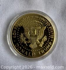 MaxSold Auction: 2018 24k gold plated Donald Trump presidential coin   - Warwick Township (Pennsylvania, USA) SELLER MANAGED Estate Sale Online Auction -  Crocker Lane