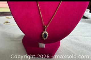 MaxSold Auction: 20” SAPPHIRE DIAMOND PEND STERLING SILVER CHAIN - Warwick Township (Pennsylvania, USA) SELLER MANAGED Estate Sale Online Auction -  Crocker Lane