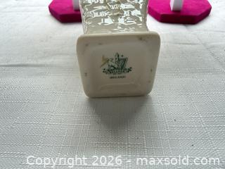 MaxSold Auction: VINTAGE BELLEEK 4” BASKETWEAVE VASE   - Warwick Township (Pennsylvania, USA) SELLER MANAGED Estate Sale Online Auction -  Crocker Lane