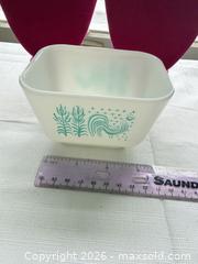 MaxSold Auction: Vintage Pyrex Butter Rooster Design Refrigerator 1 1/2 cup Dish  - Warwick Township (Pennsylvania, USA) SELLER MANAGED Estate Sale Online Auction -  Crocker Lane