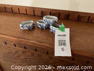 MaxSold Auction: Set of 4 Blue and White Napkin Rings With 3D butterfly - Kingston (Ontario, Canada) SELLER MANAGED Estate Sale Online Auction - Joyce Street