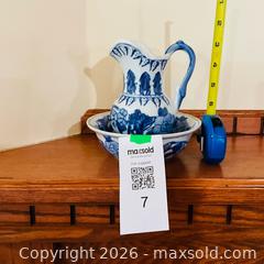 MaxSold Auction: Small Blue and White Pitcher and Bowl - Kingston (Ontario, Canada) SELLER MANAGED Estate Sale Online Auction - Joyce Street