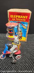MaxSold Auction: Schylling Wind-up Tin Toy Elephant on Tricycle - Welland (Ontario, Canada) SELLER MANAGED Reseller Online Auction - Welland  Street