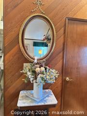 MaxSold Auction: Lot of Hallway Foyer Decor Mirror and Side Table with Vase  - San Jose (California, USA) SELLER MANAGED Estate Sale Online Auction - Halkins Drive