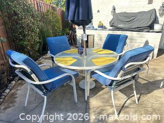 MaxSold Auction: Lot of Patio Chairs & Table w/ Umbrella  - San Jose (California, USA) SELLER MANAGED Estate Sale Online Auction - Halkins Drive