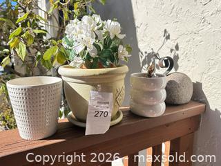 MaxSold Auction: Small Lot of Garden Pots / Decor  - San Jose (California, USA) SELLER MANAGED Estate Sale Online Auction - Halkins Drive
