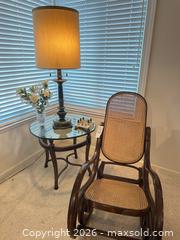 MaxSold Auction: Thonet Style Bentwood Cane Rocking Chair & Corner Table + More - San Jose (California, USA) SELLER MANAGED Estate Sale Online Auction - Halkins Drive
