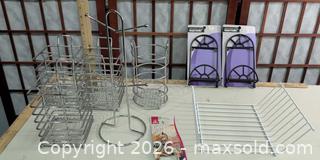 MaxSold Auction: Lot of 9 Metal Kitchen Organizers, Chrome/White/Black - Warwick (Rhode Island, USA) SELLER MANAGED Reseller Online Auction - Warwick Avenue