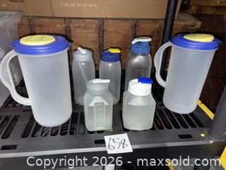 MaxSold Auction: Set of 7 Mixed Plastic Pitchers and Bottles - Warwick (Rhode Island, USA) SELLER MANAGED Reseller Online Auction - Warwick Avenue