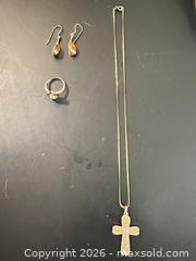 MaxSold Auction: 10K Gold Necklace with Cross, Drop Earrings & Approx Size 5 Ring - Calgary (Alberta, Canada) SELLER MANAGED Moving Online Auction - Varsville Place Nw